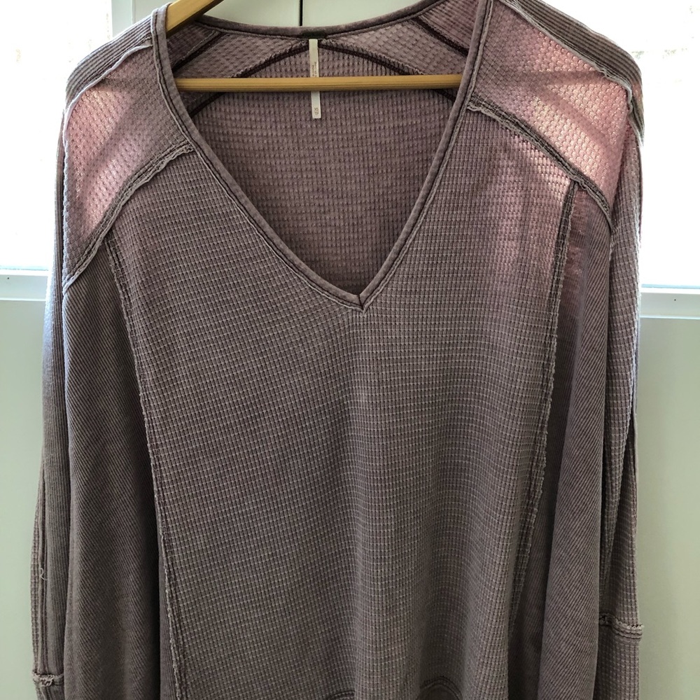 long sleeve pink free people sweater